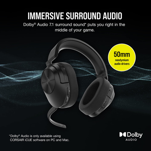 Auriculares Corsair Hs55 Inalám. P/juegos, Bluetooth Dolby..
