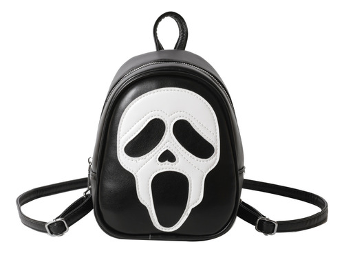 Mochila De Halloween Fashion Skull Pu En Blanco Y Negro