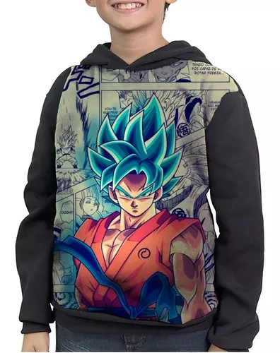 Blusa De Moletom Dragon Ball Goku Super Saiyajin Blue Anime Desenho -  Estampado