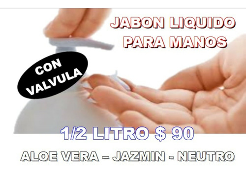 Jabon Liquido De Manos Jazmin- Aloe - Manzana  Con Valvula