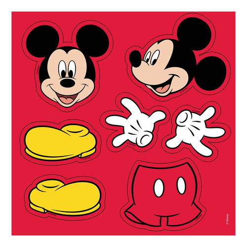 Conjunto De Pintura A Dedo 6 Cores Mickey 18peças Com Pincel