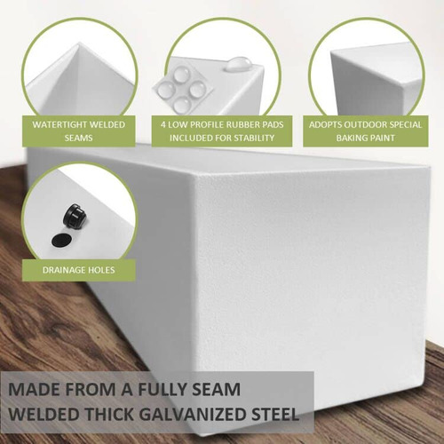 Jardinera Moderna De Metal - Caja Rectangular Para Suculenta