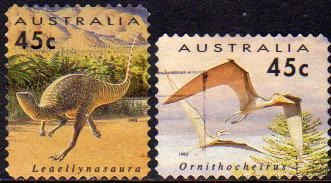 Australia Serie X2 Sellos Usados Animales Prehistóricos 1993