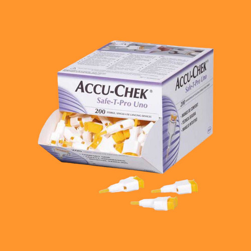 Accu-chek Safe-t-pro Uno C/200 Lancetas Esterilizadas Cor Sem Cor