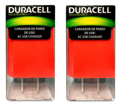 Cargador De Pared Duracell Mp9962 / Usb / Kit 2 Piezas
