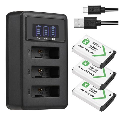 Cargador V Vii/zv-1 Usb Con Baterías De Cargador Np-bx1 A