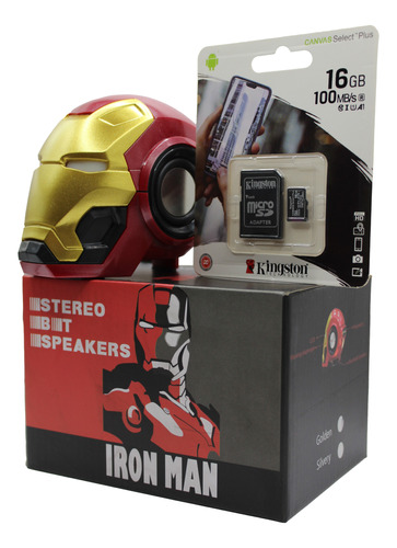 Bocina Bluetooth Edicion Especial Iron Man Regalo Memoria