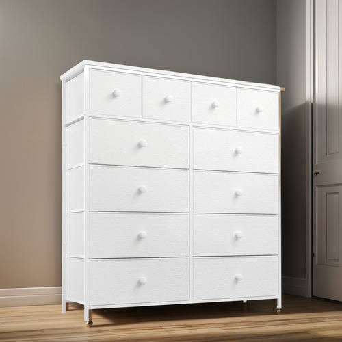 Enhomee Cómoda Blanca Para Dormitorio Con 12 Cajones Cómodas