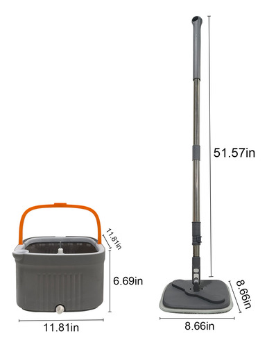 Set De Mopa Y Cubo En D Con Escurridor Support Self Separati