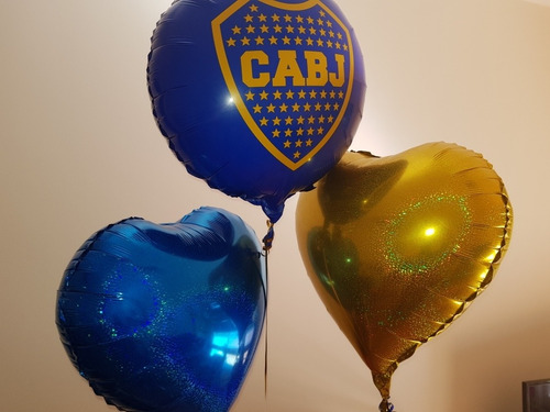 Bouquet De 3 Globos Con Helio Cuadro Boca Juniors 