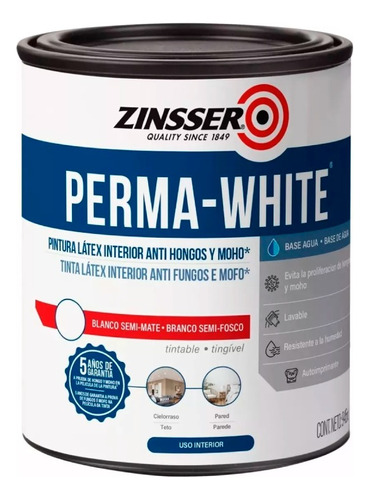 Pintura Látex Zinsser Perma-white Rust Oleum | 946ml