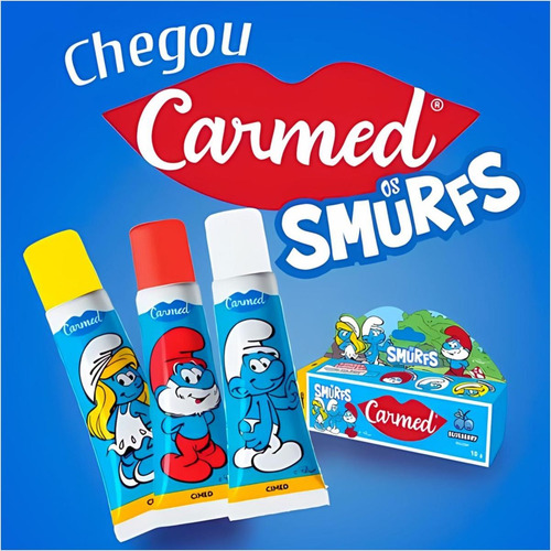 Hidratante Labial Carmed Surpresa Coleção Os Smurfs 10g