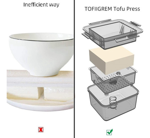 A Escurridor De Tofu Press, Prensa De Tofu De 3 Capas,