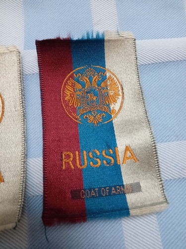 Escudo De Armas Rusia Impreso En Seda 7,5x4,5 (Usado)