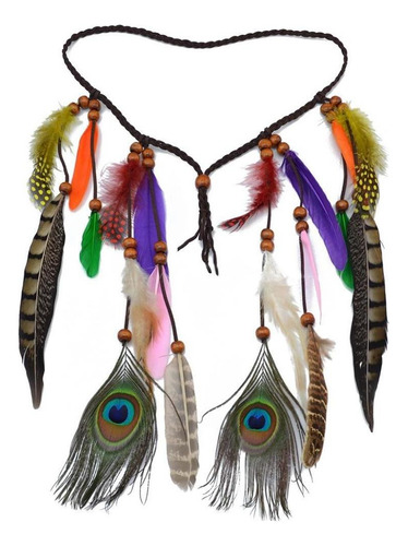 Lll A 2pcs Diadema De Pelo Con Plumas De Pavo Real