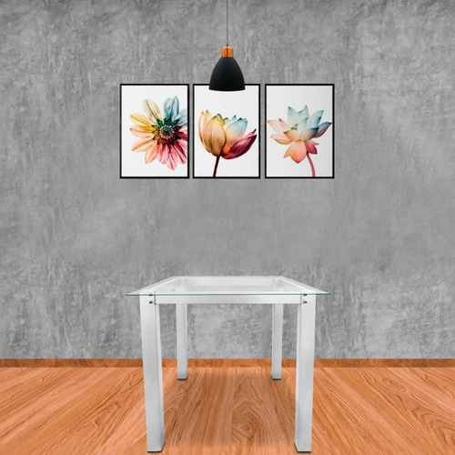 Base Quadrada Em Aço Para Mesa De Jantar Vidro Madeira Pedra Cor Branco
