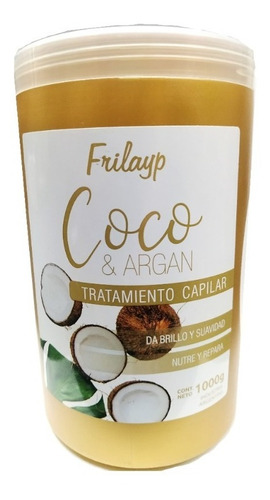 Baño De Crema Tratamiento Capilar Coco Y Argan Frilayp 1 Kg