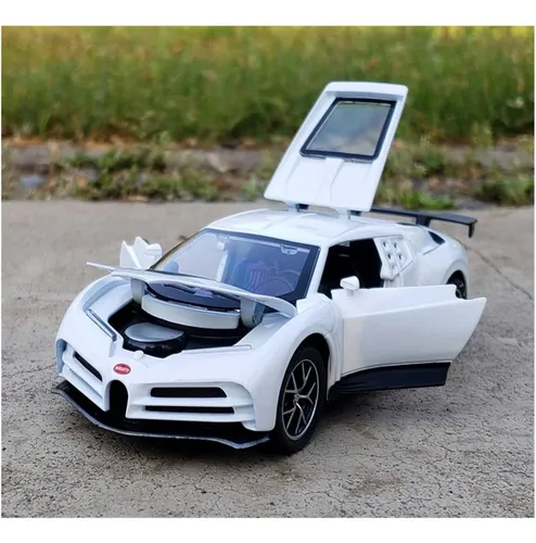 Auto Bugatti Centodieci Blanco Escala 1:32 Luz Y Sonido Blanco