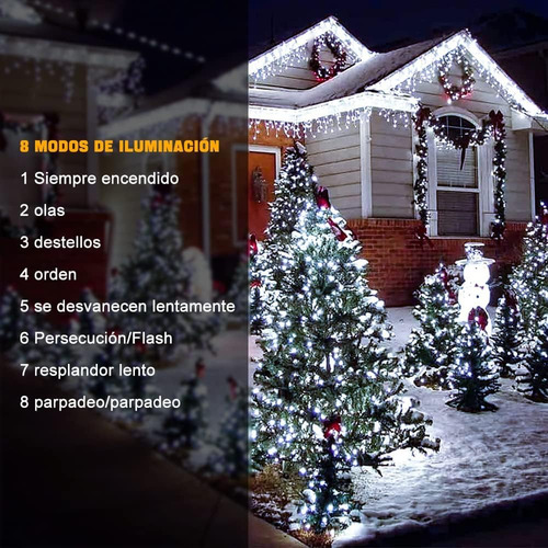 Cadena De Luces Solares 300 Led Impermeables Ip65 8 Modos