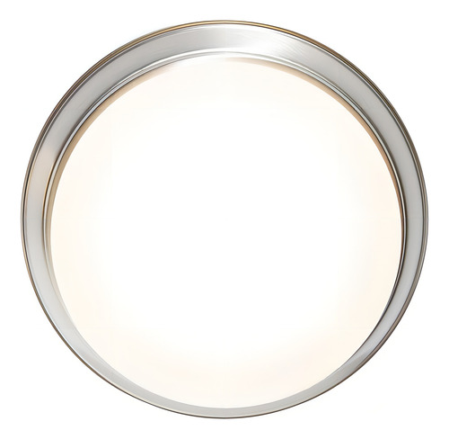 Lámpara De Techo Led 17w, Níquel Satinado, Luz Cálida 3000k Color Blanco