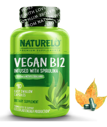 Vitamina B12 1000 Mcg Con Espirulina Naturelo 90 Capsulas