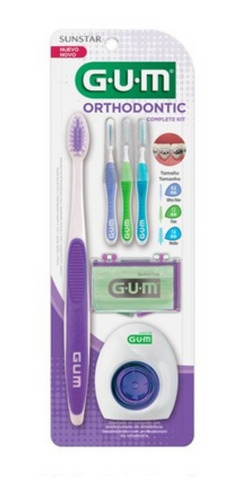 Gum Kit Complete Orthodontic Cepillo+cepillo Mini+hilo+cera