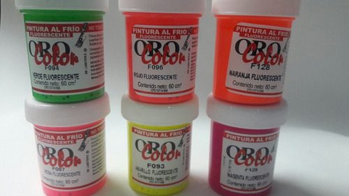 Pintura Al Frio Neon Fluorescente Orocolor 60ml Precio Ref 2