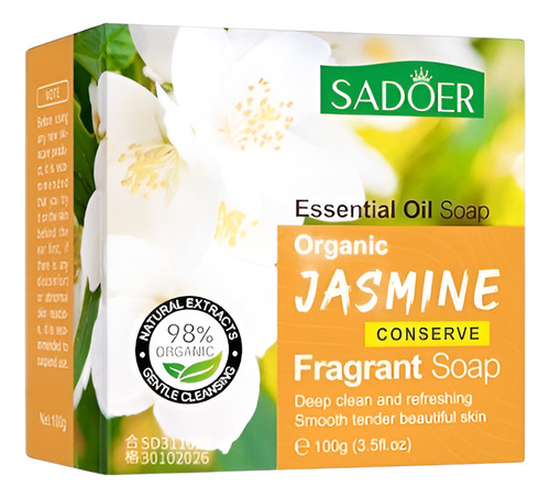 Jabon Facial Refrescante Humectante Sadoer Jasmine Organic Todo Tipo De Piel Día/noche