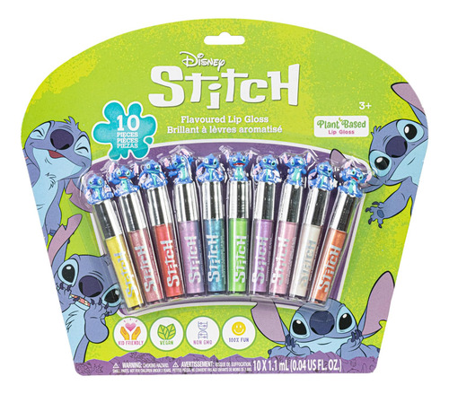 Set De 10 Labiales Disney Stitch Lip Gloss