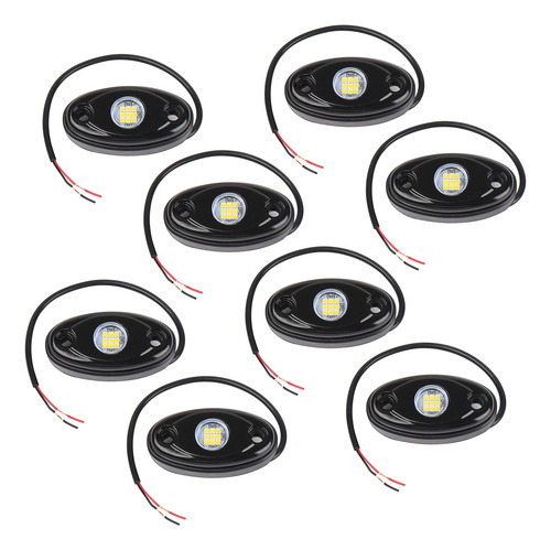 Paquete De 8 Unidades De Luces Led Tipo Roca Ambient Para Ca