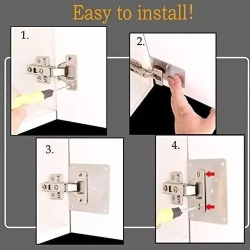 Imagen 2 de 7 de 6 Pcs Placa De Reparacion Bisagra Mueble Tornillos Puerta