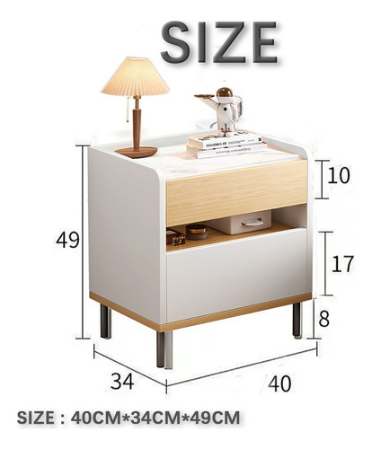 Mesita De Noche buro recamara, Mesa Auxiliar Buros Modernos Con 2 Cajones, buros de madera sencillos Caqui,Patas de metal buro minimalista Lafulaifu Mesa De Noche Elegante,buros de madera modernos