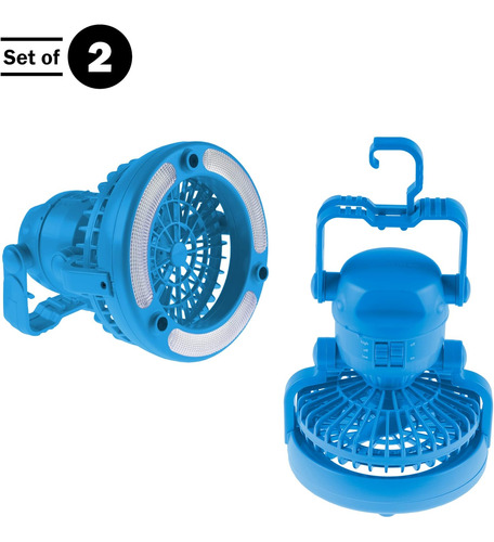 Juego De 2 Faroles De Campamento Con Ventilador Resistente A