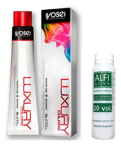 Tintura Iyosei Luxury Colors Coloracion Cabello 60g + Oxi Tono 8 Rubio Claro