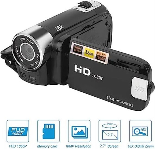 Ashata Videocámara Portátil Con Cámara Grabadora Digital Con