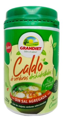 Caldo De Verduras Sin Sal X 200 Grs Grandiet