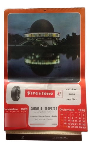 Antiguo Calendario Firestone 1978 Paisajes De Argentina (Usado)