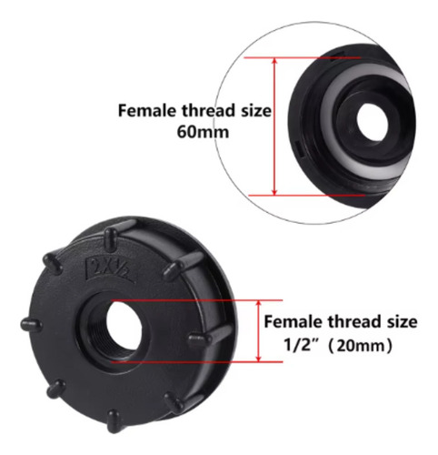 T Drenaje Manguera Rosca Gruesa Conector Tanque Ibc 3 Piezas