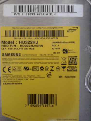 Cpu Dell Optiplex 390 - Hd 320 Gb