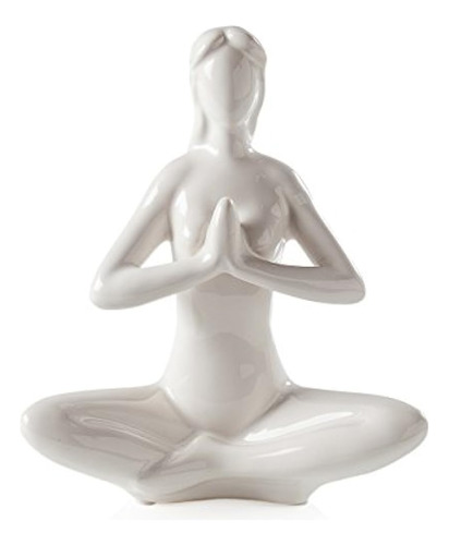 Torre Y Tagus Yoga Decoracion Ceramica Blanca Figura-rezando