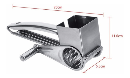 Rallador Mano Queso Manual Tambor Rotativo Acero Inoxidable