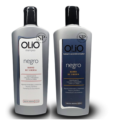 Kit Shampoo + Acondicionador Olio Negro 420 Ml  Evita Caída