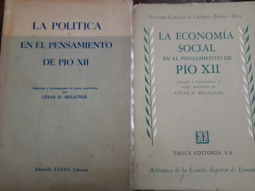 Papa Pío Xii La Política Y Economía Social 2 Libros 1954 E11