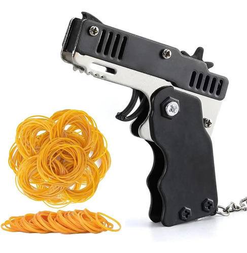 Pistola De Gomas,elasticas Lanza Goma De Juguete Mini Metal