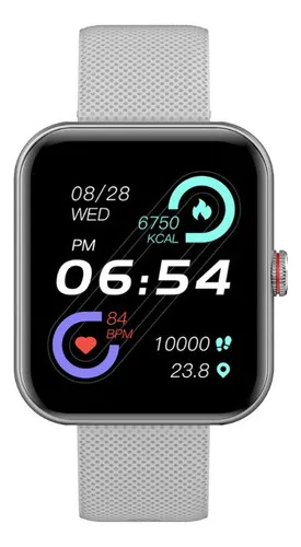 Smartwatch Aiwa Aw-sf6 1.7'' Caja Negra, Malla Gris Y Rosa Color de la caja Negro