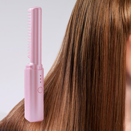 Escova Alisadora De Cabelo Sem Fio Portátil Com 3 Ajustáveis