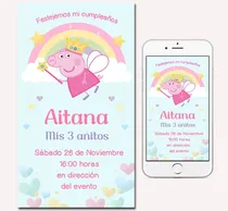 Comprar Tarjetas Invitaciones Digitales Personalizadas Peppa Pig