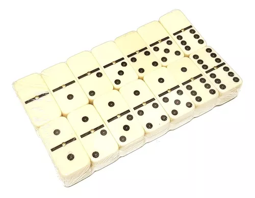 Jogo de Domino Extra Grosso Profissional 12 mm 28 peças Na Lata