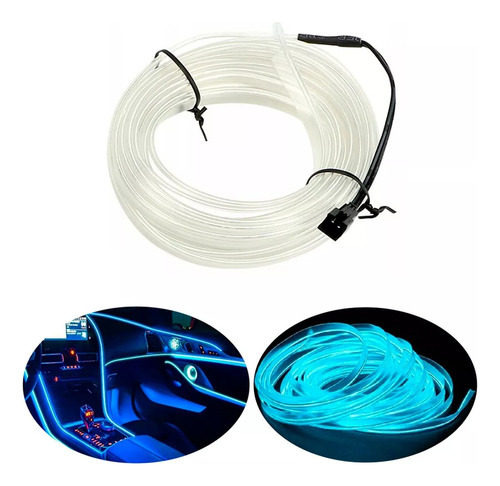 Fio Fita Tubo Luz Neon Led Azul Ice Blue 5 Mt 12v Promocao