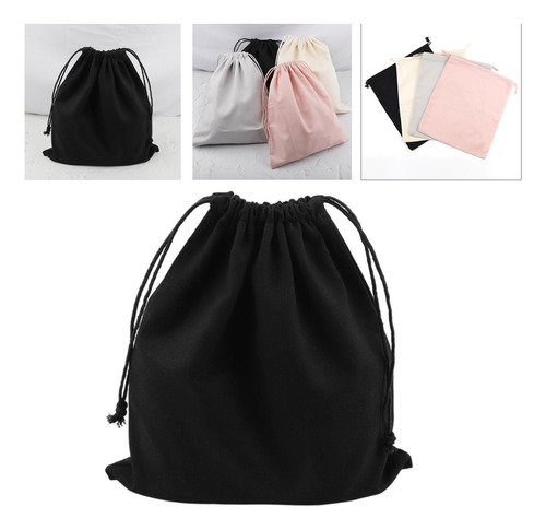 2 Bolsas De Almacenamiento Con Cordón Liso De Lona De